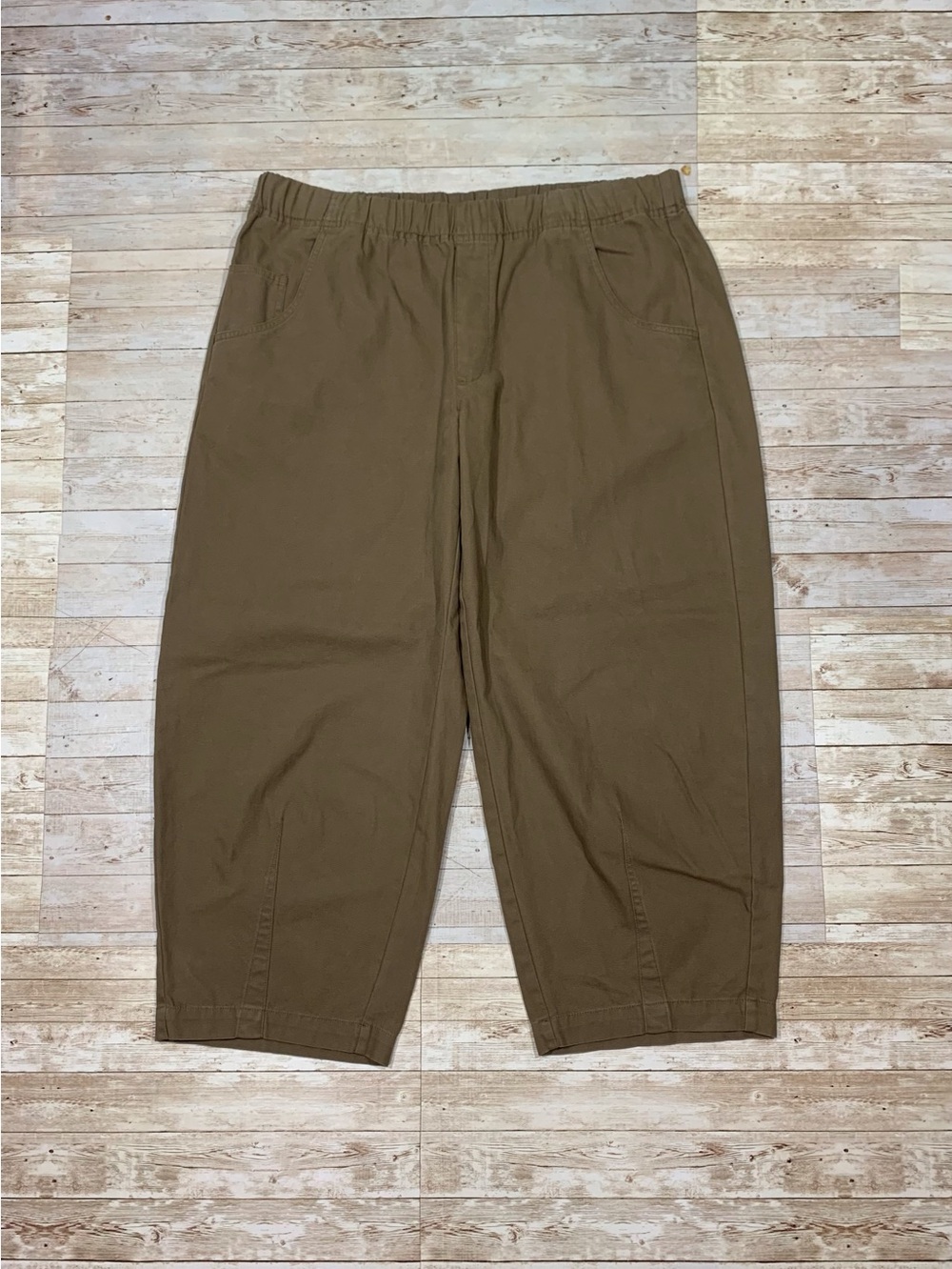 Universal Thread Wide Barrel Leg Pants Size XL High Rise Cotton Khaki Green